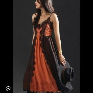 Anthropologie Let Me Be Printed Boho Midi Dress